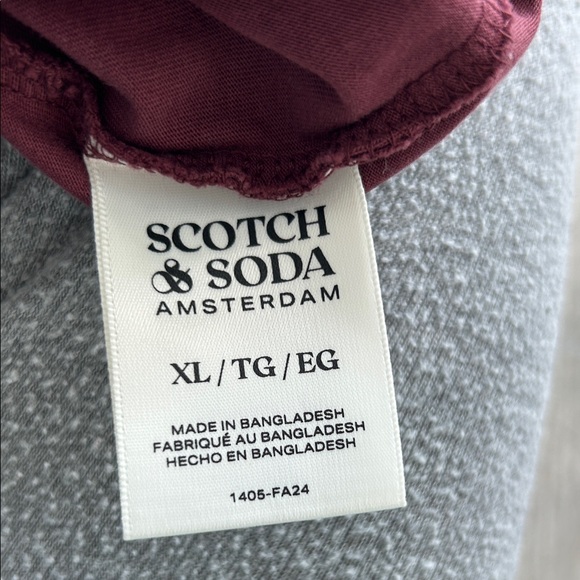 Scotch & Soda graphic T-Shirt men’s XL Burgundy short sleeve tee - Picture 6 of 6